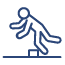 Icon of figure tripping over an obstacle