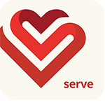 Serve icon with red heart in middle