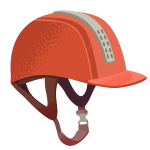 Orange riding helmet